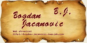 Bogdan Jacanović vizit kartica